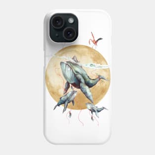 Flying Whales in the sky Phone Case