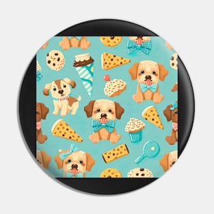 Puppies and treats pattern Pin