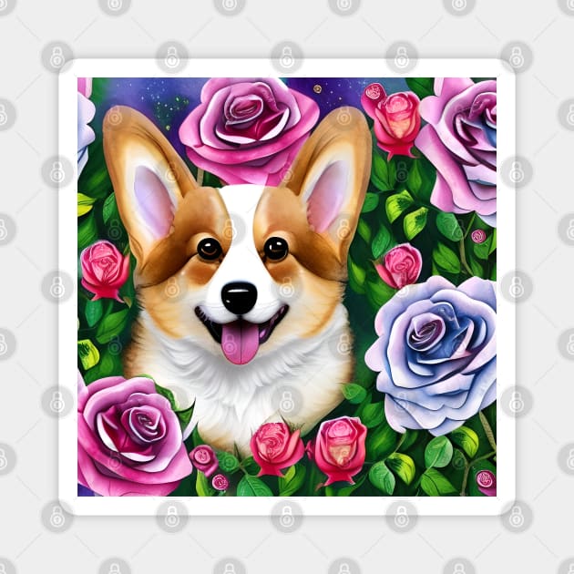 Happy Corgi Magnet by AnnieDreams