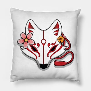 Japanese kitsune mask Pillow