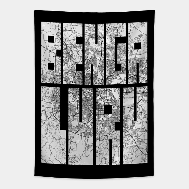 Bengaluru, India City Map Typography - Light Tapestry by deMAP Studio