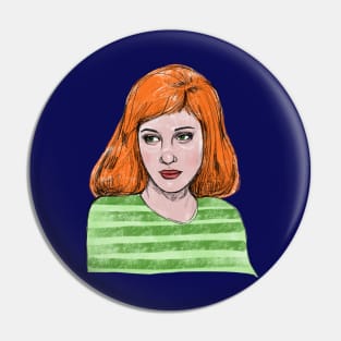 The Pensive Redhead Digital Sketchbook Drawing Pretty Lady Pin