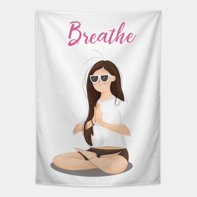 Breathe Tapestry by Gummy Illustrations