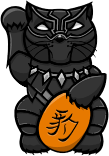 Black Panther Lucky cat Magnet