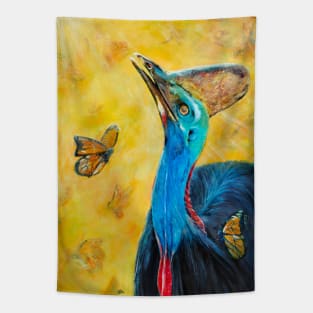 Cassowary and Monarch Butterflies Tapestry