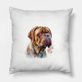 French Mastiff Watercolour Pillow