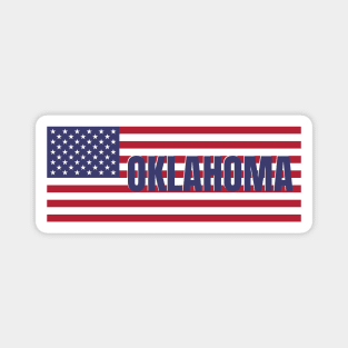 Oklahoma State in American Flag Magnet