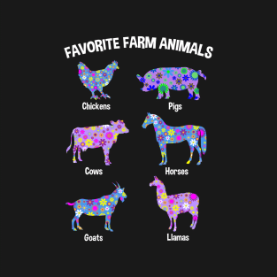 Favorite Farm Animals Cute Floral Gift Ideas T-Shirt