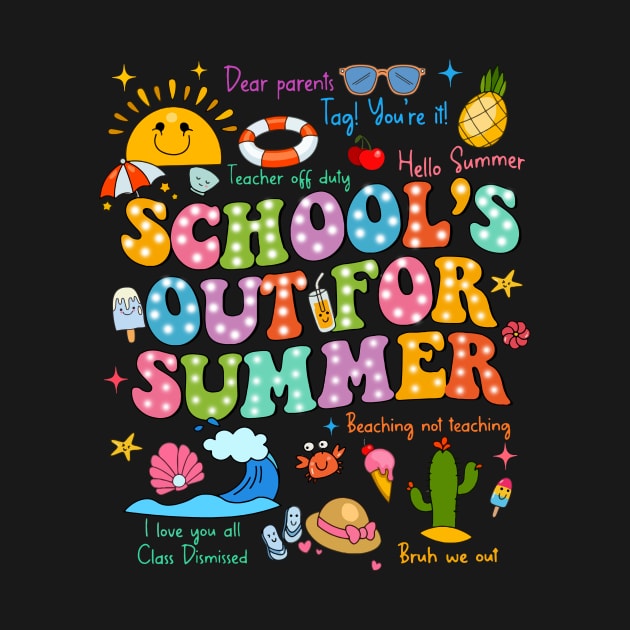 Last Day Of School, School's Out For Summer, End Of School Year, Goodbye School by artbyGreen