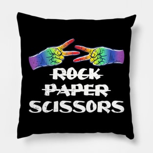 Rock Paper Scissors Game Lesbian Pride Lgbt Support Pillow