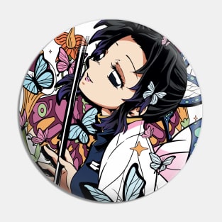 Benevolent Blossoms: Shinobu Kocho Design 03 Pin