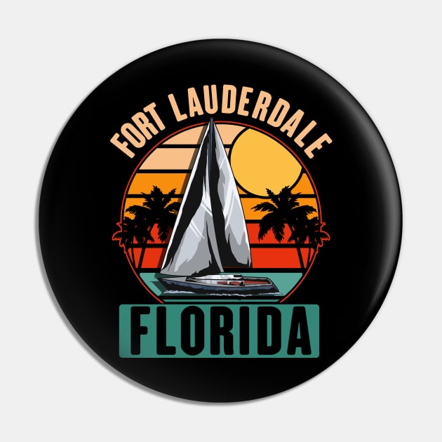 Fort Lauderdale Florida Sail Sailing Boat Pin by KAWAIITEE