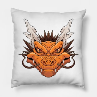 The Furious Japanese Dragon 2 - Vector art illustration Pillow