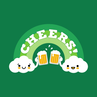 Cheers to Beers St Patricks Day Rainbow T-Shirt