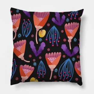 dark tulip meadow Pillow