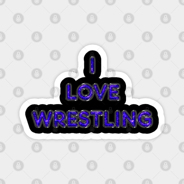 I Love Wrestling - Purple Magnet by The Black Panther