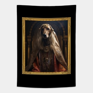 Exquisite Afghan Hound - Medieval Afghan Royal Princess  (Framed) Tapestry