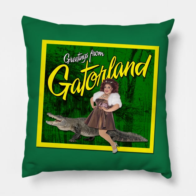 Greetings From Gatorland Pillow by aespinel