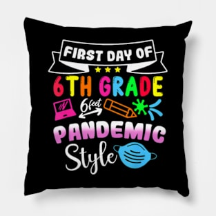 First Day Of 6th Grade Pandemic Style Cute Back To School Pillow