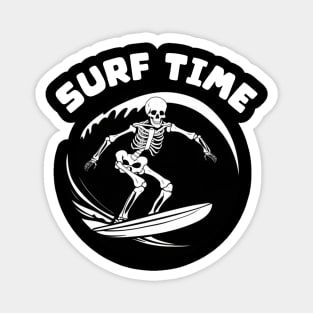 Funny Surfing Skeleton Magnet