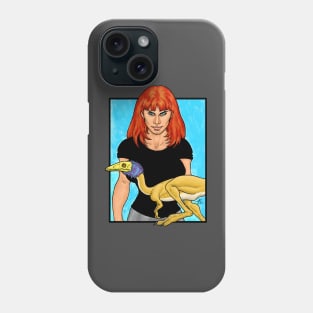 Girl With Pet Dinosaur Phone Case