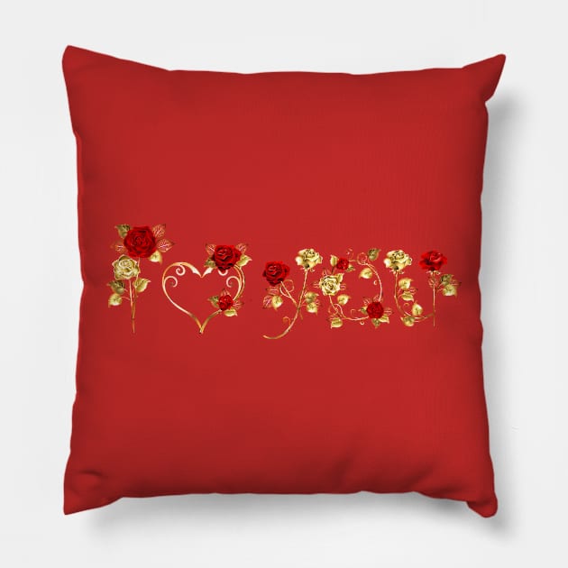 Declaration of Love from Red Roses Pillow by Blackmoon9