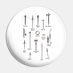 Medieval Weapons Pin