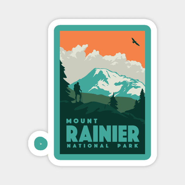Mount Rainier National Park Design Magnet by Terrybogard97