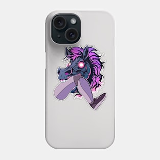 Funny horse bites the leg Phone Case