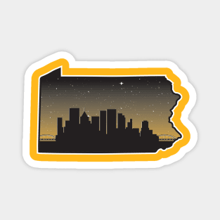 Pittsburgh Steelers City Skyline State outline Magnet