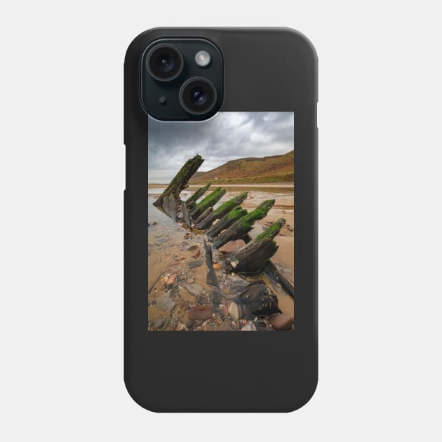 The Helvetia Wreck, Rhossili Bay Phone Case by dasantillo