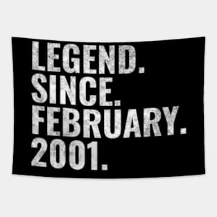 Legend since February 2001 Birthday Shirt Happy Birthday Shirts Tapestry