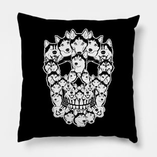 Skull Made of Husky Spooky Skull Halloween Gift Pillow