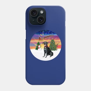 Santa's Sunset Take Off Featuring a Black Labrador Retriever Phone Case