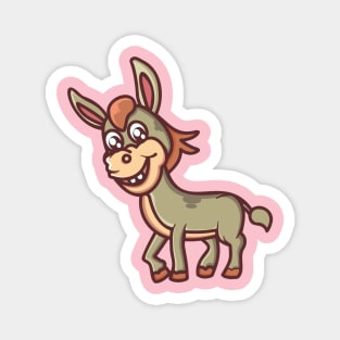 cute smiling donkey cartoon Magnet