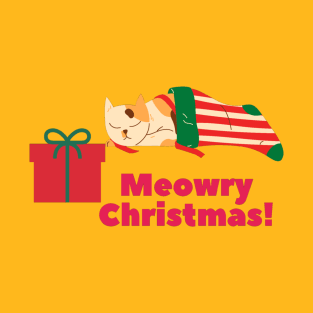 Meowry Christmas - Merry Christmas Cat T-Shirt