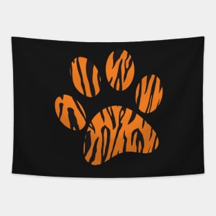 Black and Orange Tiger Print Tapestry