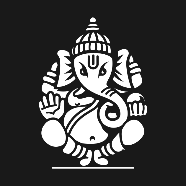 Ganesh Ganesa Ganapati Elephant 4 (white) by Mystic-Land