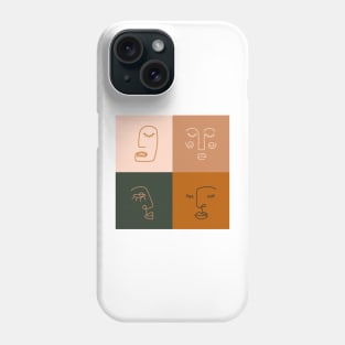 One Line Four Faces Phone Case