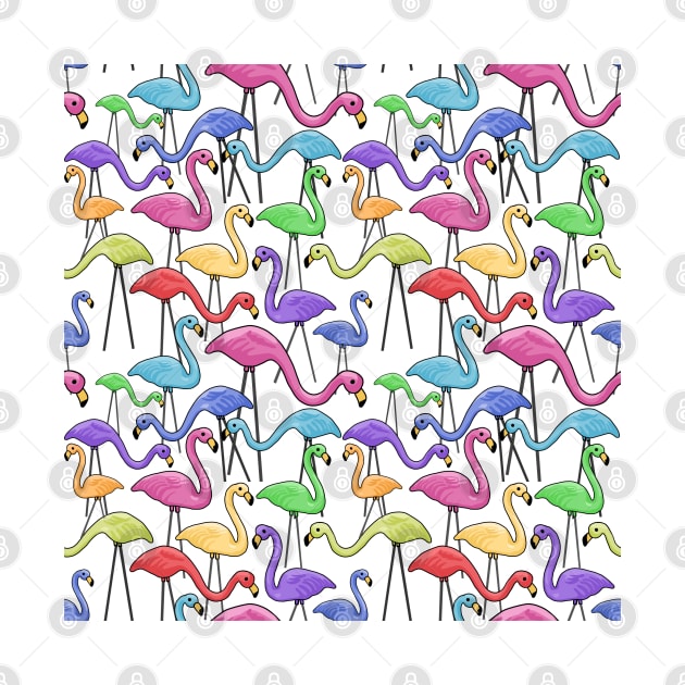 Flocking Fabulous Flamingos All Over Print by Slightly Unhinged