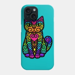 Rainbow Doodley DoodleCat Phone Case