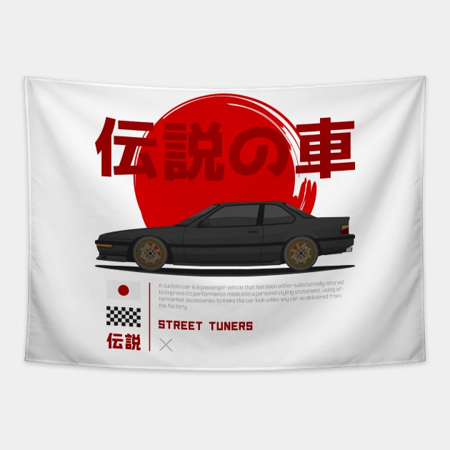 Tuner Black Prelude MK3 JDM Tapestry by GoldenTuners