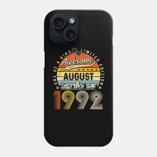 Awesome Since August 1992 Vintage 31st Birthday Phone Case