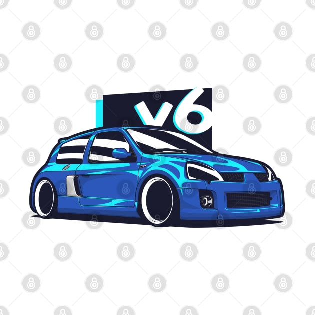 Blue Clio V6 Sport Phase 2 by KaroCars