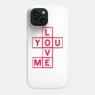 You Love Me, Funny valentine, Happy valentine, Gift ideas For mom and wife, crossword puzzle, Lightweight fabric Phone Case