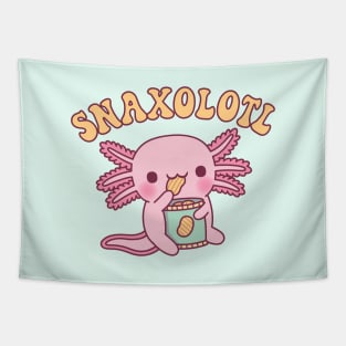 Funny Snaxolotl Axolotl Munching On Potato Chips Tapestry