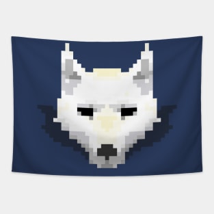Pixel Wolf Tapestry