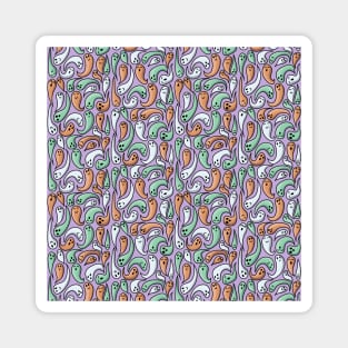 Colorful Floating Ghosts - Halloween Pattern - Pastel Colors Magnet