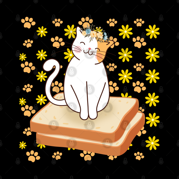 Cat Lovers Cat Flower Toast by DMS DESIGN