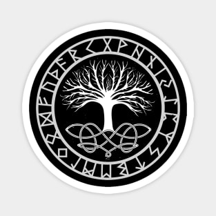 Yggdrasil The World Tree with Elder Futhark Runes | Norse Mythology gifts Magnet